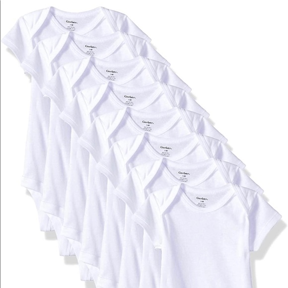 Gerber unisex-baby 8-pack Short Sleeve Onesies Bodysuits - Picture 1 of 3